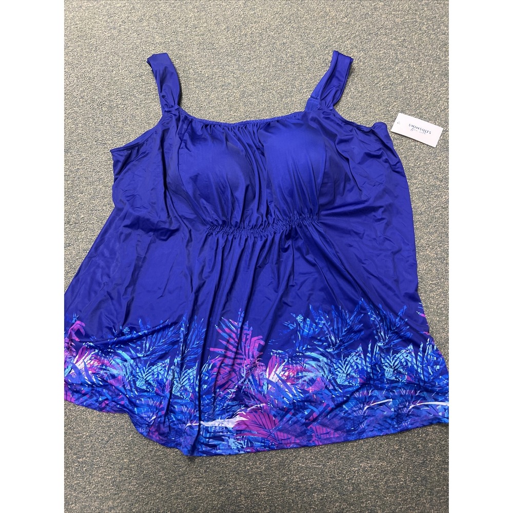 NWT Swimsuits for All Two Piece Tankini Vacation Swim dress Size 36 plus Womens - Picture 5 of 14